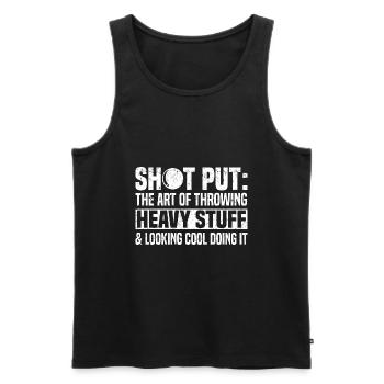 Kugelstoßen Leichtathletik | Sport Athlet Geschenk - Männer Premium Bio Tank Top - Schwarz - Vorne - Michal (187cm)