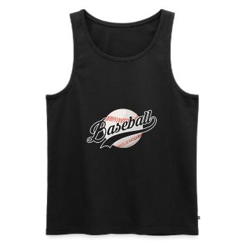 Sport d'équipe de baseball Sport d'équipe - Débardeur bio Premium Homme - noir - Devant - AI Model Male 178 light (178cm)