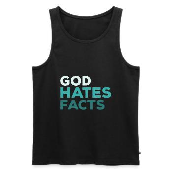 Les dictons athées | Athéisme Religion Dons - Débardeur bio Premium Homme - noir - Devant - Michal (187cm)