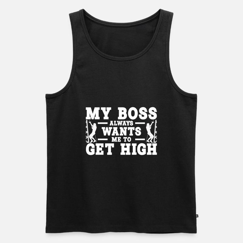 Industriekletterer Beruf | Turmbesteiger Geschenke - Männer Premium Bio Tank Top - Schwarz
