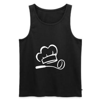 Chapeau de chef Cuillère de cuisson Cuisine Cuisine - Débardeur bio Premium Homme - noir - Devant - Michal (187cm)