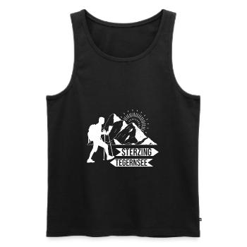 Transalp Alpenüberquerung Tegernsee Sterzing - Männer Premium Bio Tank Top - Schwarz - Vorne - AI Model Male 178 light (178cm)