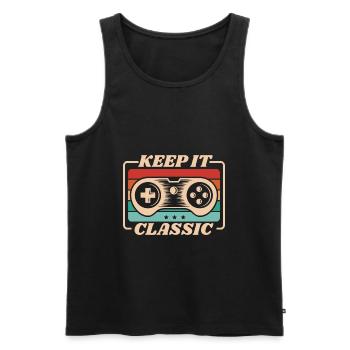 Retro Zocker Sprüche Gaming Geschenk - Männer Premium Bio Tank Top - Schwarz - Vorne - AI Model Male 178 light (178cm)