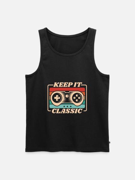 Retro Zocker Sprüche Gaming Geschenk - Männer Premium Bio Tank Top - Schwarz