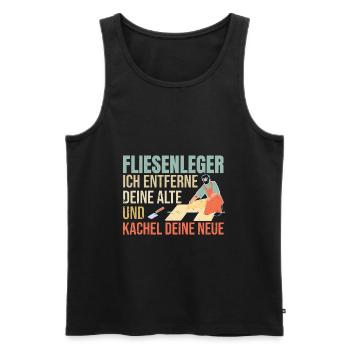 Fliesenleger Fliesen Handwerker - Männer Premium Bio Tank Top - Schwarz - Vorne - AI Model Male 178 light (178cm)