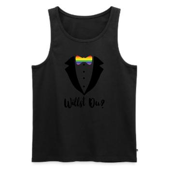 Heiratsantrag Willst Du mich heiraten LGBTQ Heirat - Männer Premium Bio Tank Top - Schwarz - Vorne - Michal (187cm)