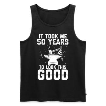 Forging Birthday Gift | Blacksmith Birthday - Men's Premium Organic Tank Top - black - Front - Michal (187cm)