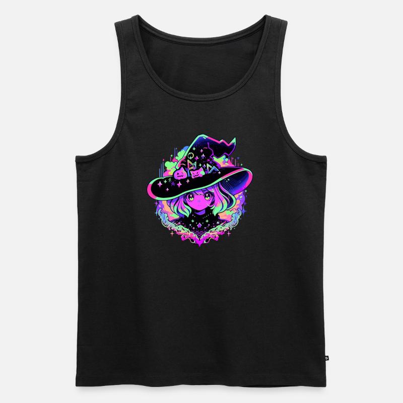 Neon Hexenmädchen - Männer Premium Bio Tank Top - Schwarz