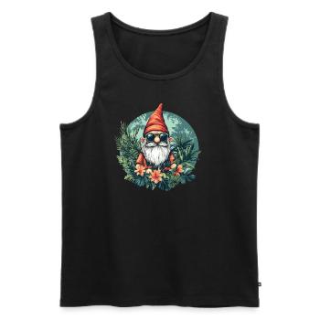 Cool Garten Zwerg - Männer Premium Bio Tank Top - Schwarz - Vorne - AI Model Male 178 light (178cm)