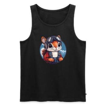 Flying squirrel with glasses - Men's Premium Organic Tank Top - black - Front - AI Model Male 178 light (178cm)