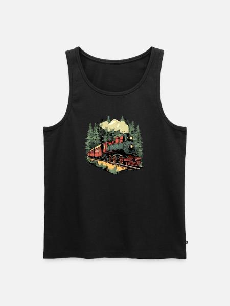 Waldzug im Sonnenlicht - Männer Premium Bio Tank Top - Schwarz