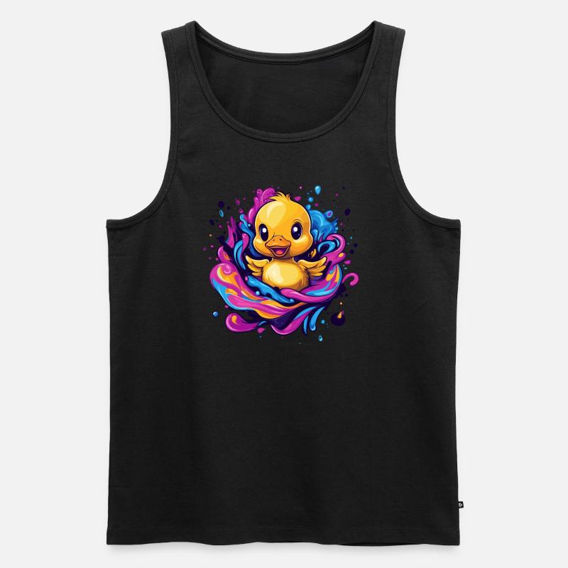 Quietschende Badeente Splash - Männer Premium Bio Tank Top - Schwarz