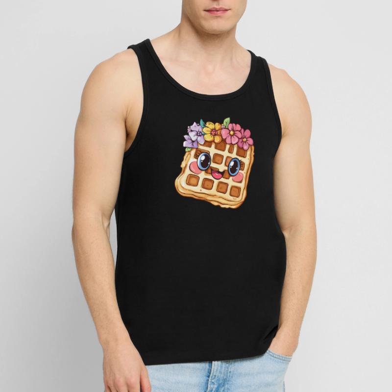 Waffel mit Blumen Männer Premium Bio Tank Top