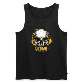 Skull Football Fan Ultra Ultras - Men's Premium Organic Tank Top - black - Front - AI Model Male 178 light (178cm)