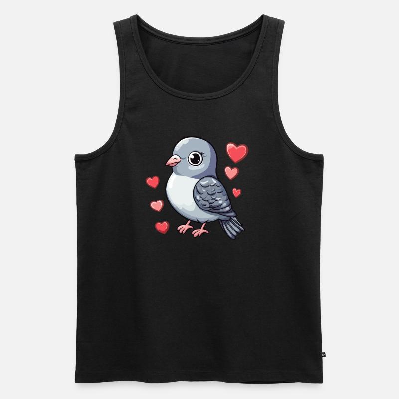 Taube voller Liebe - Männer Premium Bio Tank Top - Schwarz
