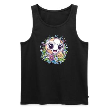 Football avec des fleurs - Débardeur bio Premium Homme - noir - Devant - Michal (187cm)