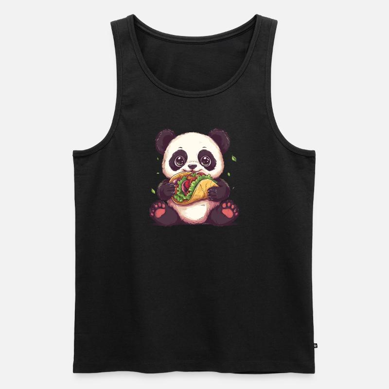 Panda Taco - Männer Premium Bio Tank Top - Schwarz