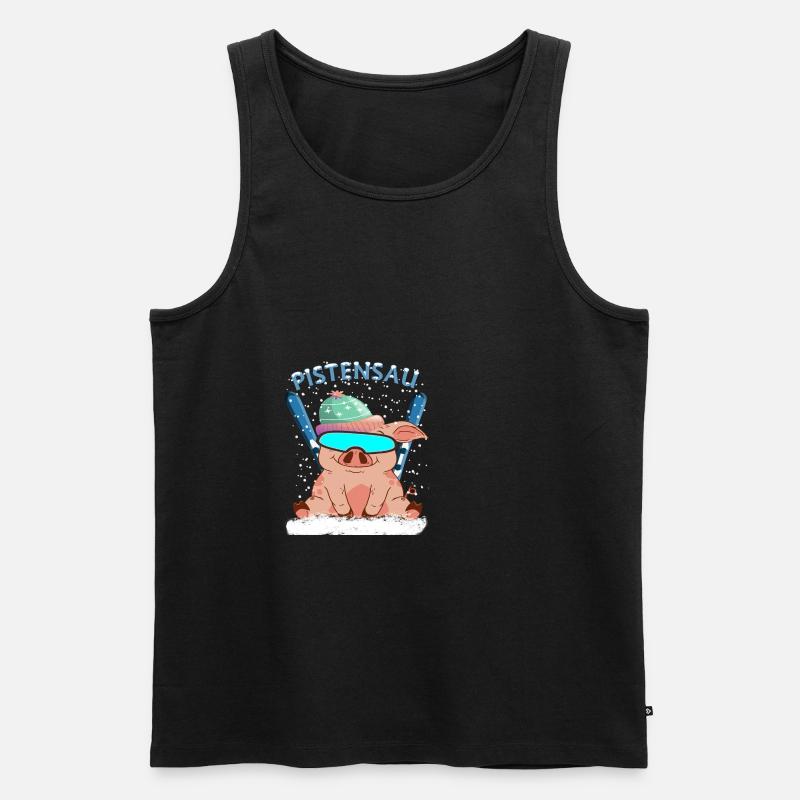 Pistensau - Männer Premium Bio Tank Top - Schwarz