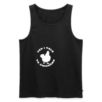 Je parle aux poulets Poulets Coq Agriculteur Poussins Poule - Débardeur bio Premium Homme - noir - Devant - Michal (187cm)