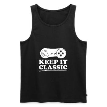 Retro Zocker Sprüche Gaming Geschenk - Männer Premium Bio Tank Top - Schwarz - Vorne - AI Model Male 178 light (178cm)