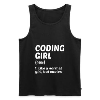 Coding Girl Definition Noun Software Developer Pro - Männer Premium Bio Tank Top - Schwarz - Vorne - Michal (187cm)