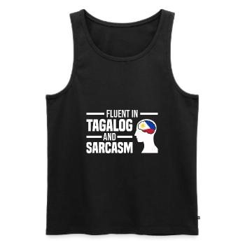 Philippinen Flagge | Filipino Land Asien Geschenke - Männer Premium Bio Tank Top - Schwarz - Vorne - Michal (187cm)