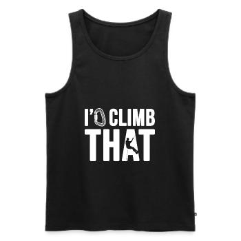Rock Climbing I'd Climb That Climber Bouldering - Men's Premium Organic Tank Top - black - Front - AI Model Male 178 light (178cm)