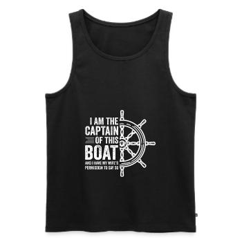 I Am The Captain Of This Boat Sailor Sailing Ship - Männer Premium Bio Tank Top - Schwarz - Vorne - Michal (187cm)