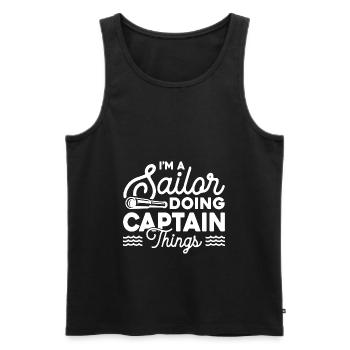 I'm A Sailor Doing Captain Things Sailing Ship Sea - Männer Premium Bio Tank Top - Schwarz - Vorne - Michal (187cm)
