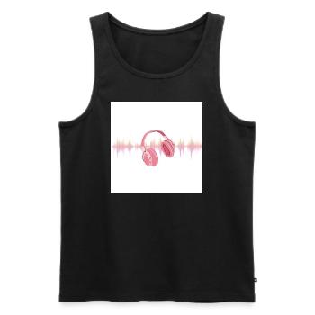 Casque de chemise de musique - Débardeur bio Premium Homme - noir - Devant - Michal (187cm)