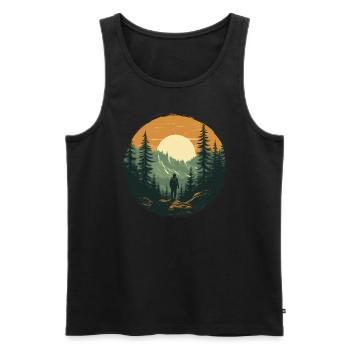 Forest Nature Trekking Adventure - Men's Premium Organic Tank Top - black - Front - Michal (187cm)