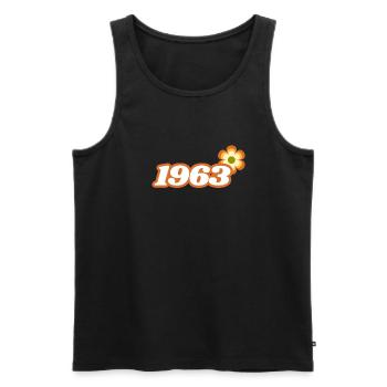 1963 Born with Retro Hippie Flower - Men's Premium Organic Tank Top - black - Front - Michal (187cm)