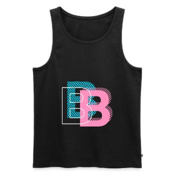 B wie Buchstabe - Männer Premium Bio Tank Top - Schwarz - Vorne - Michal (187cm)