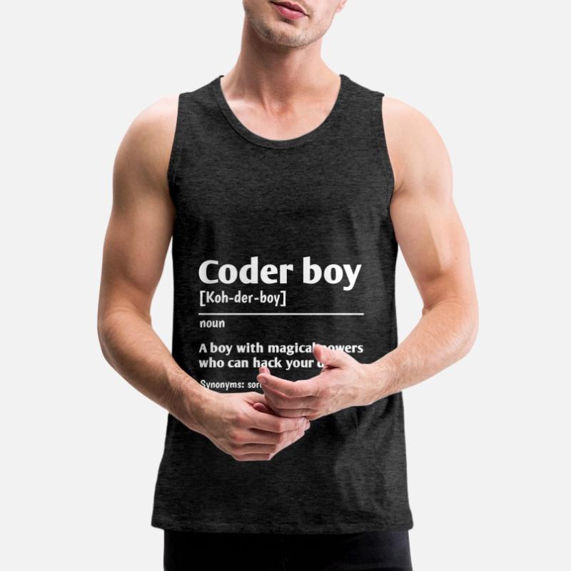 Coder Boy Definition Noun Software Developer Progr Männer Premium Bio Tank Top