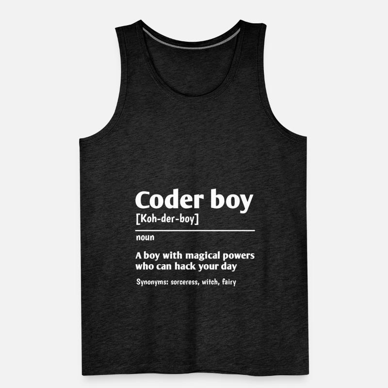 Coder Boy Definition Noun Software Developer Progr Männer Premium Bio Tank Top