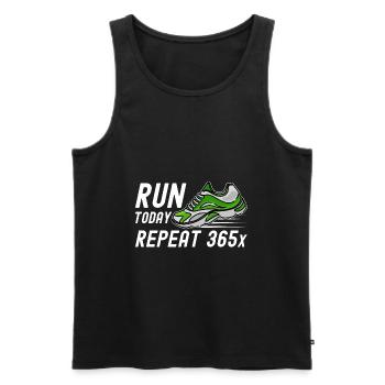Retro Run Today Repeat 365 - Running Streak Runner - Männer Premium Bio Tank Top - Schwarz - Vorne - Michal (187cm)