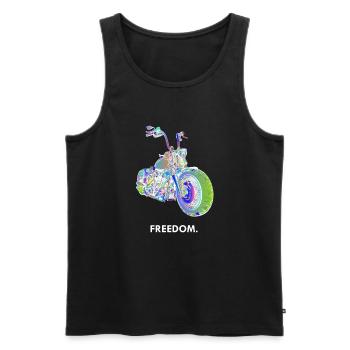 Motorcycle Chopper Freedom Biker Motorcyclist - Men's Premium Organic Tank Top - black - Front - AI Model Male 178 light (178cm)