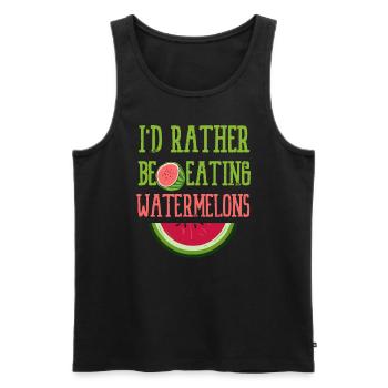 Manger des pastèques Melons d'été tropicaux - Débardeur bio Premium Homme - noir - Devant - Michal (187cm)