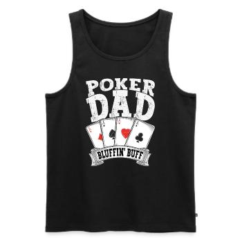 Poker Dad Bluffer Fan Funny Retro Dad - Men's Premium Organic Tank Top - black - Front - AI Model Male 178 light (178cm)