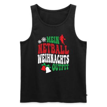 Netball Weihnachten Outfit Netballspieler XMAS - Männer Premium Bio Tank Top - Schwarz - Vorne - Michal (187cm)
