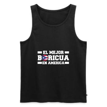 Puerto Rico | Puerto Ricaner Flagge Geschenkideen - Männer Premium Bio Tank Top - Schwarz - Vorne - Michal (187cm)