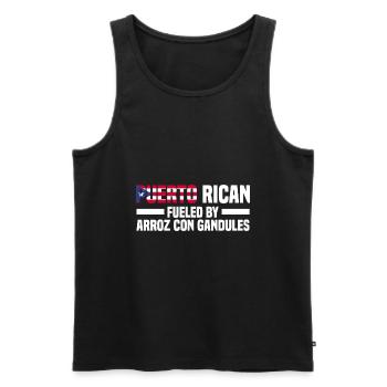 Puerto Rico Flagge | Puerto Ricaner Geschenkideen - Männer Premium Bio Tank Top - Schwarz - Vorne - Michal (187cm)