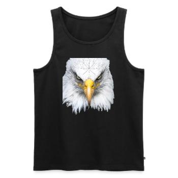 Eagle's Head - Men's Premium Organic Tank Top - black - Front - AI Model Male 178 light (178cm)