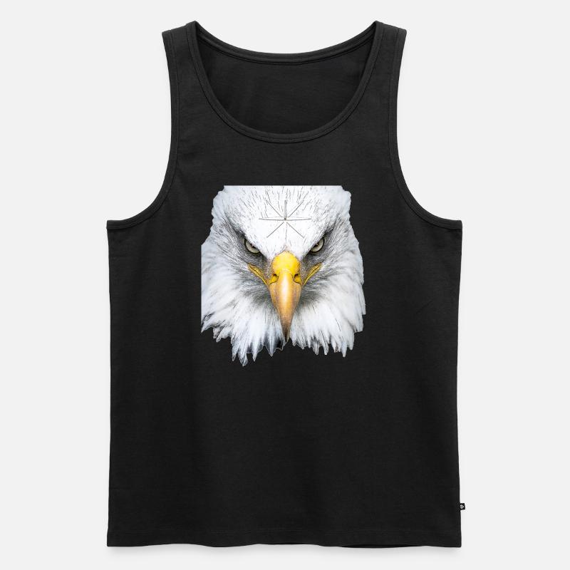 Adlerkopf - Männer Premium Bio Tank Top - Schwarz