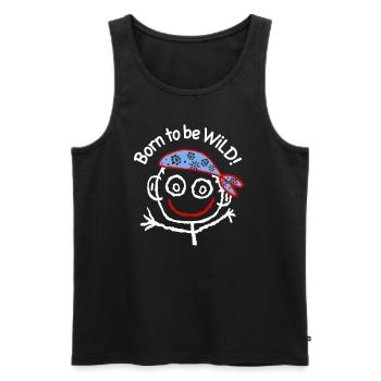 Pirat Born to be wild Kopftuch Graffiti Fasching - Männer Premium Bio Tank Top - Schwarz - Vorne - AI Model Male 178 light (178cm)