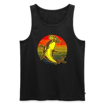 Hammerhai - Männer Premium Bio Tank Top - Schwarz - Vorne - Michal (187cm)