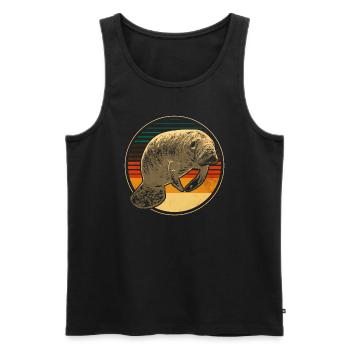 Seekuh - Männer Premium Bio Tank Top - Schwarz - Vorne - AI Model Male 178 light (178cm)