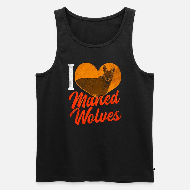 Mähnenwolf - Männer Premium Bio Tank Top - Schwarz