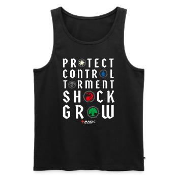 Magic: The Gathering Keywords With Magic Symbols - Men's Premium Organic Tank Top - black - Front - AI Model Male 178 light (178cm)