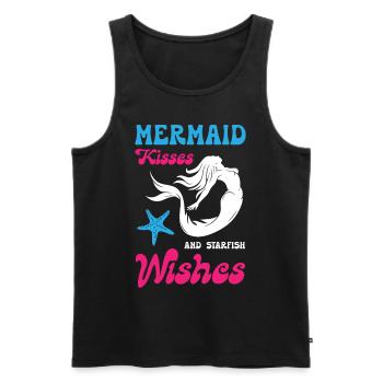 Mermaid Kisses and Starfish Wishes - Männer Premium Bio Tank Top - Schwarz - Vorne - AI Model Male 178 light (178cm)